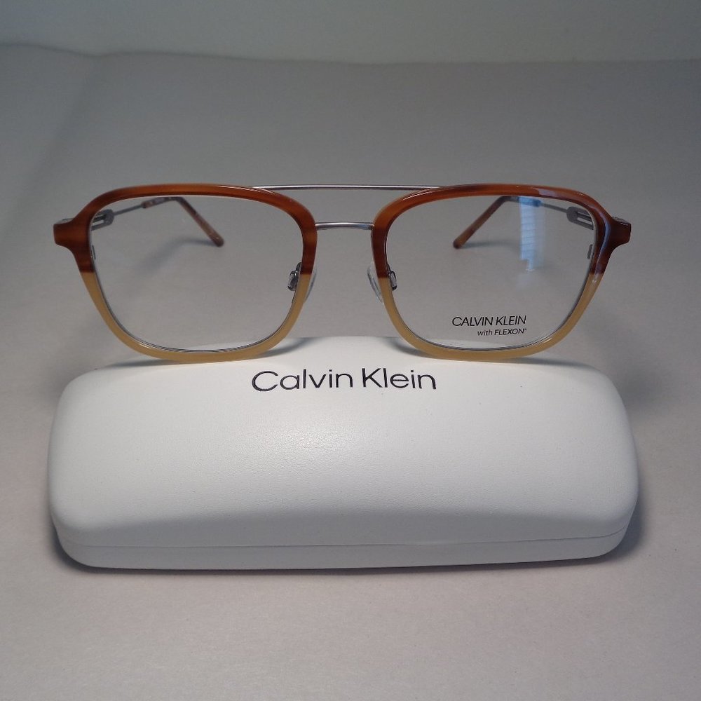 Calvin Klein CK19719F Honey Horn Whiskey New Men's Eyeglass Frames Eyeglasses